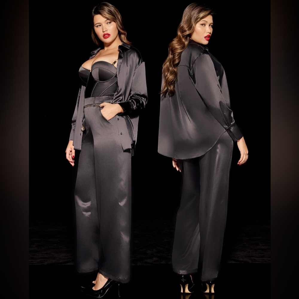 Honey Birdette Lauren Black Silk Shirt - NWT